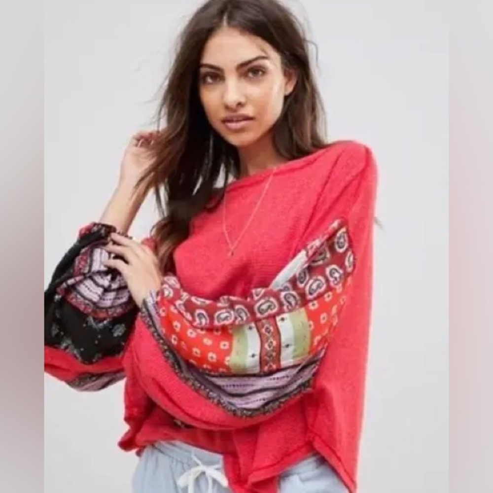 Free People blossom thermal patchwork sleeves